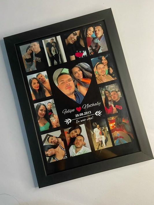 Personalized Anniversary Themed 12+1 Photo Framed Painting