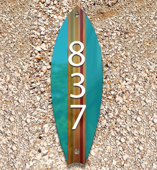 Decorative Surfboard Door Name Plate