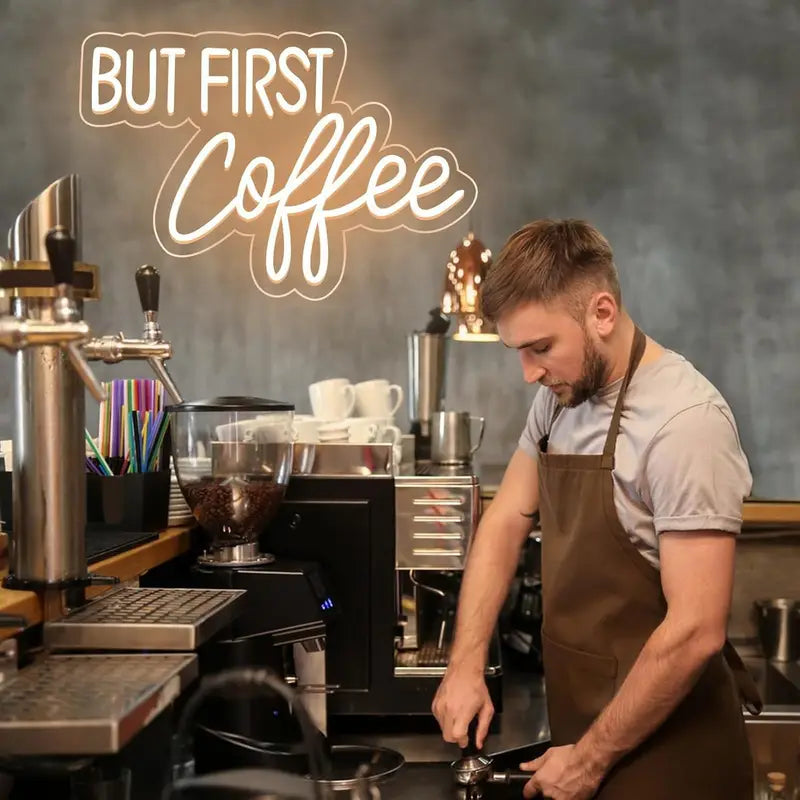 Neon But First Coffee - Kahve Temalı Aydınlatma