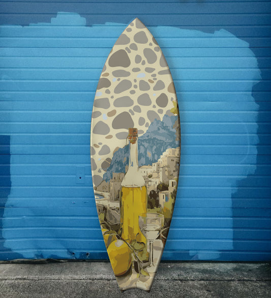 Iconic Olive Oil-Themed Surfboard