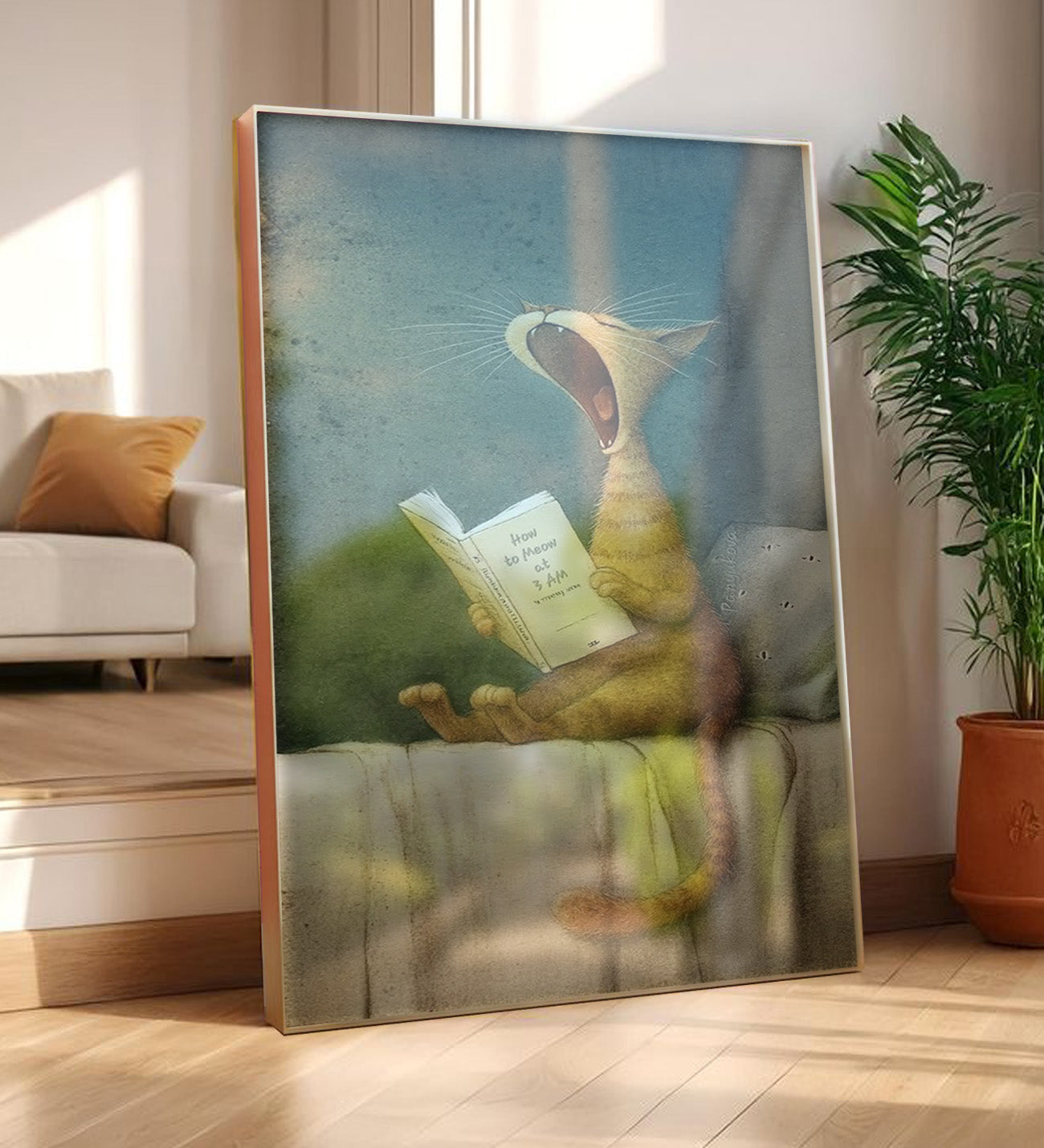 Framed Painting for Cat Lovers