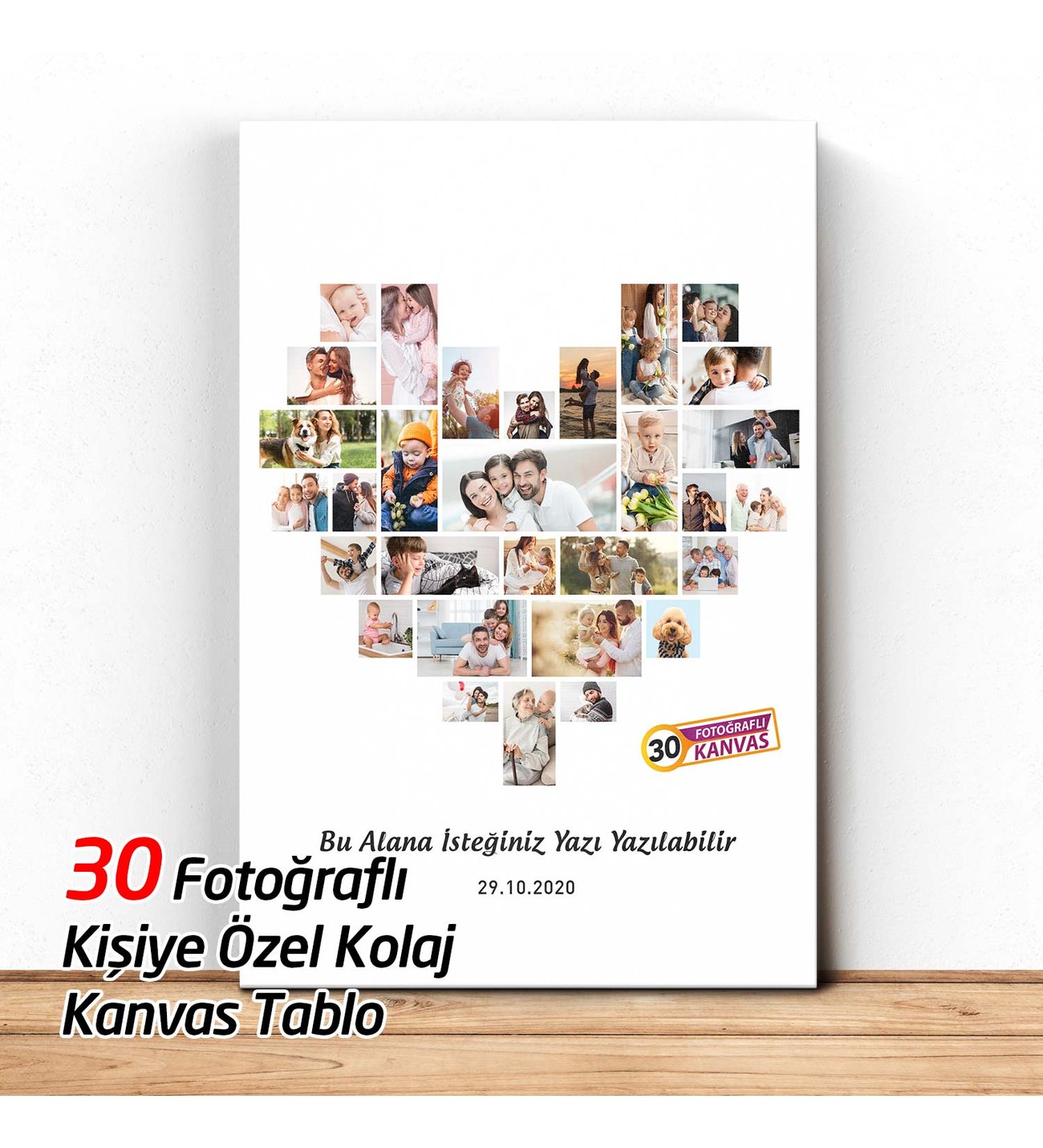 Sevgiliye Hediye 30 Fotoğraflı Kanvas Tablo