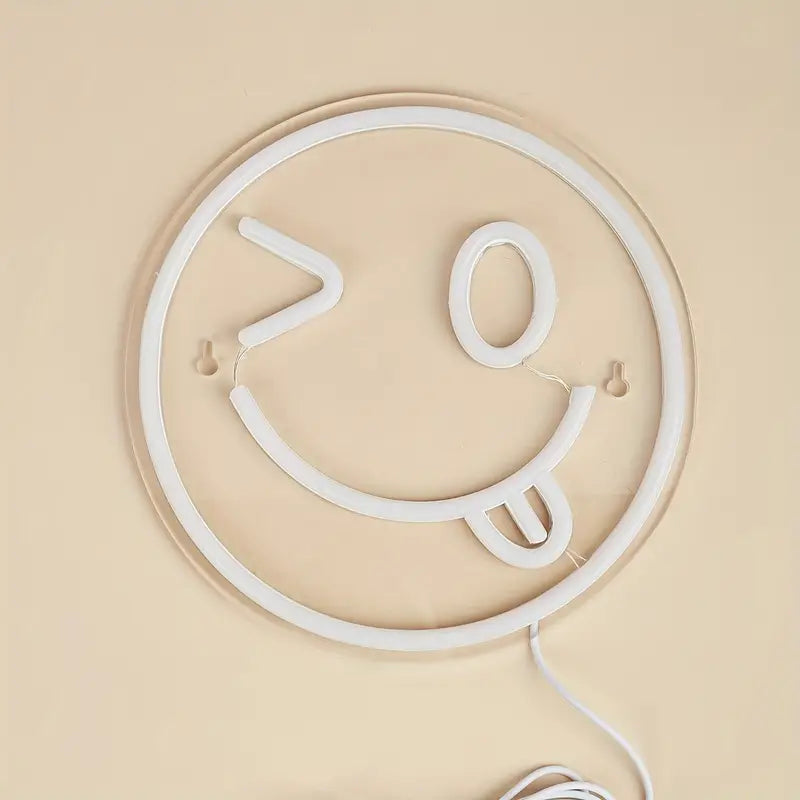 Neon Smiley Face Emoji Themed Lighting