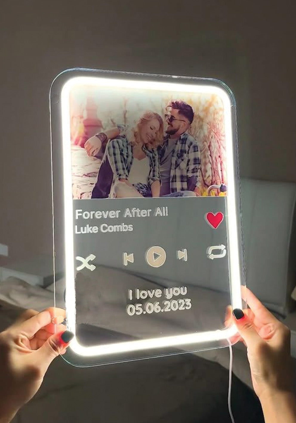 Kişiye Özel LED Işıklı Pleksi Müzik Tablosu 🎶✨