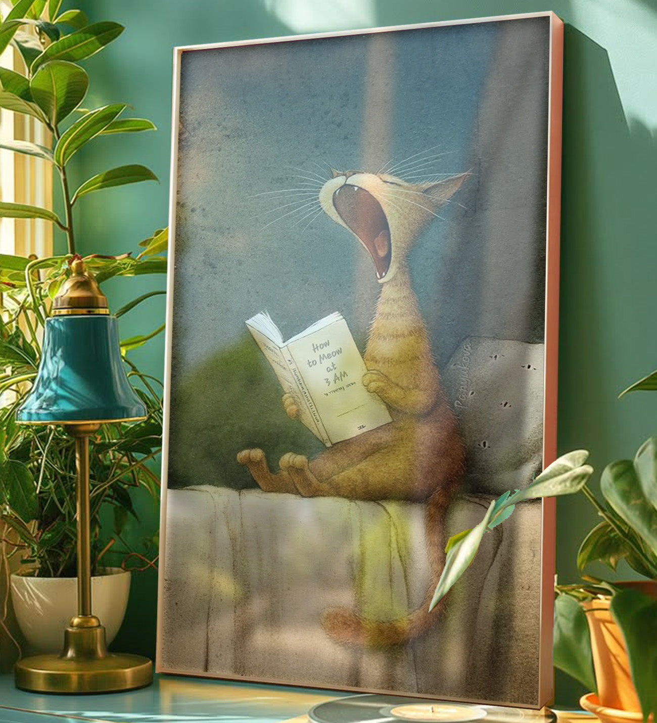 Framed Painting for Cat Lovers