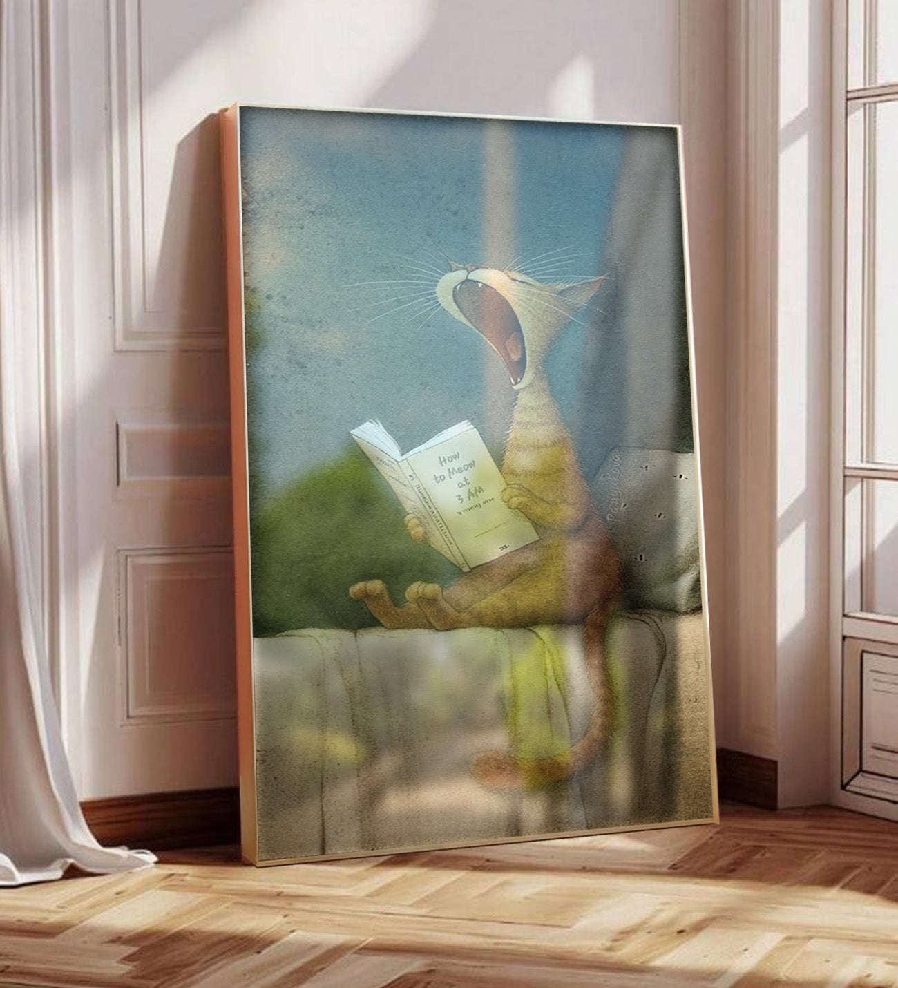 Framed Painting for Cat Lovers