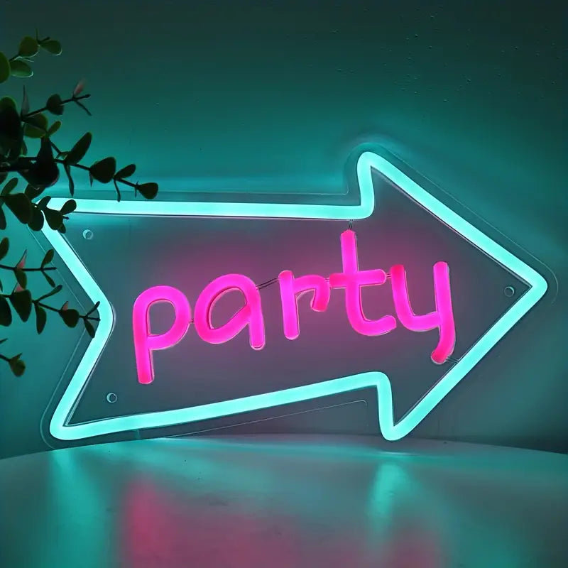 Neon Party Yön Tabelası Temalı Aydınlatma