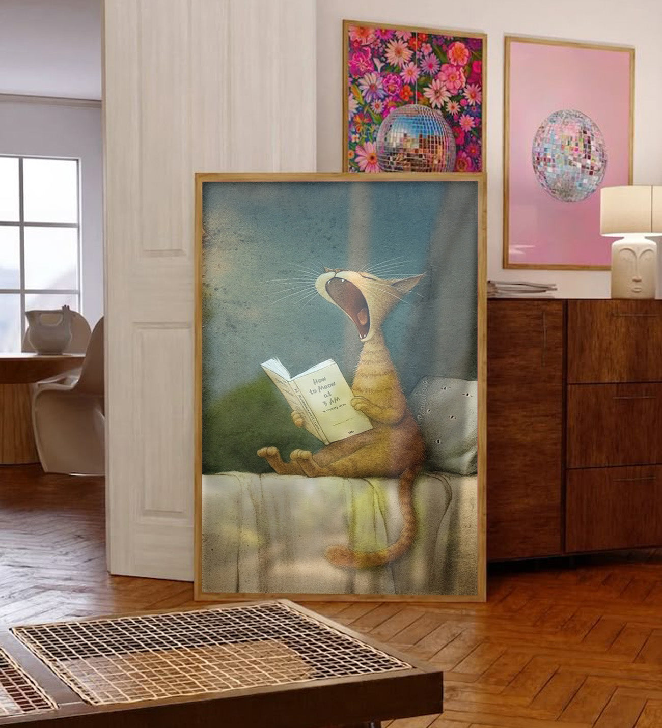 Framed Painting for Cat Lovers