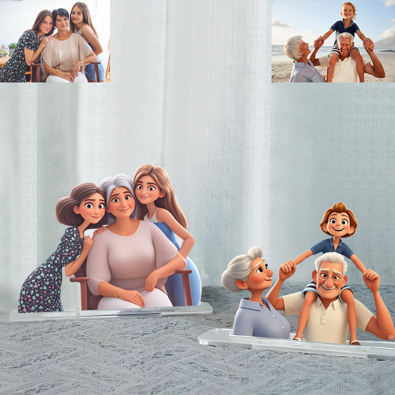 Customizable Pixar Cartoon Themed Gift Portrait and Stand