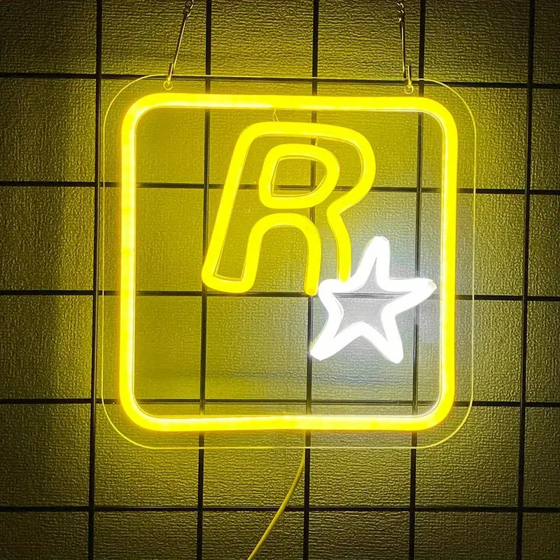 Neon R Star Games Themed Lighting