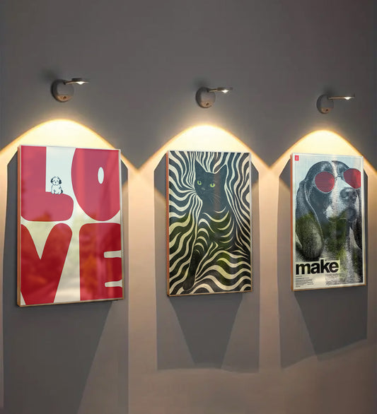 Zebra Pattern Cat Design Framed Painting