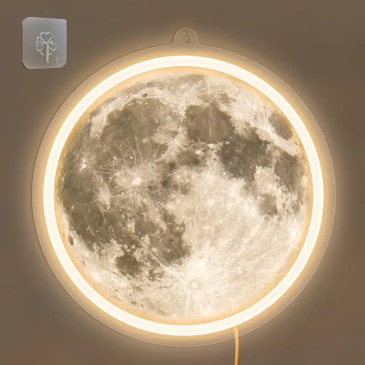 Neon Moon-themed Illuminated Decorative Wall Lighting