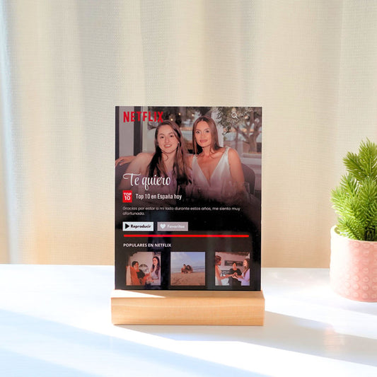 📺 Personalized Netflix Designed Plexiglass Painting + Wooden Stand 🌟