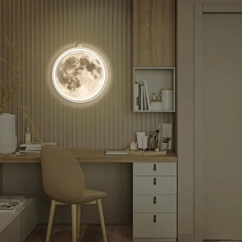 Neon Ay temalı Işıklı Dekoratif Duvar Aydınlatması