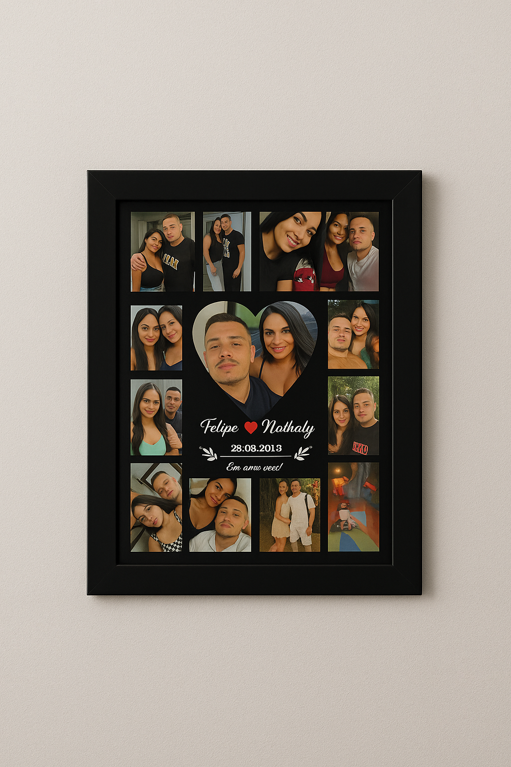 Personalized Anniversary Themed 12+1 Photo Framed Painting