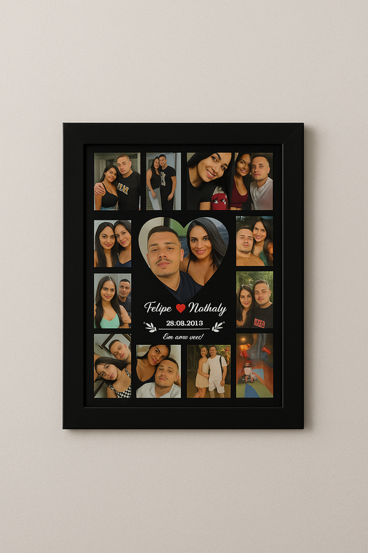 Personalized Anniversary Themed 12+1 Photo Framed Painting