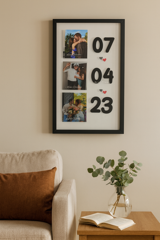 Personalized Photo and Date Frame – Memory and Gift Board