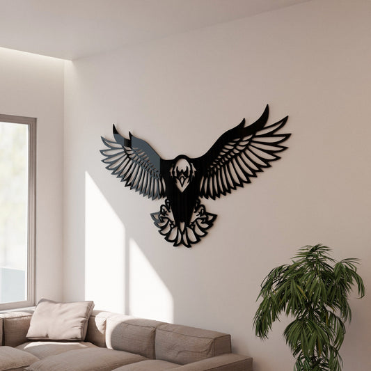 Kartal Şekilli Cam Görünümlü Parlak Tablo