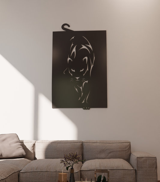 Custom Cut Decorative Panther Painting