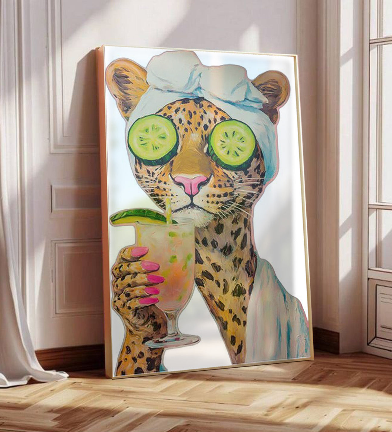 Leopar Uçuk Kaçık Çerçeveli Tablo