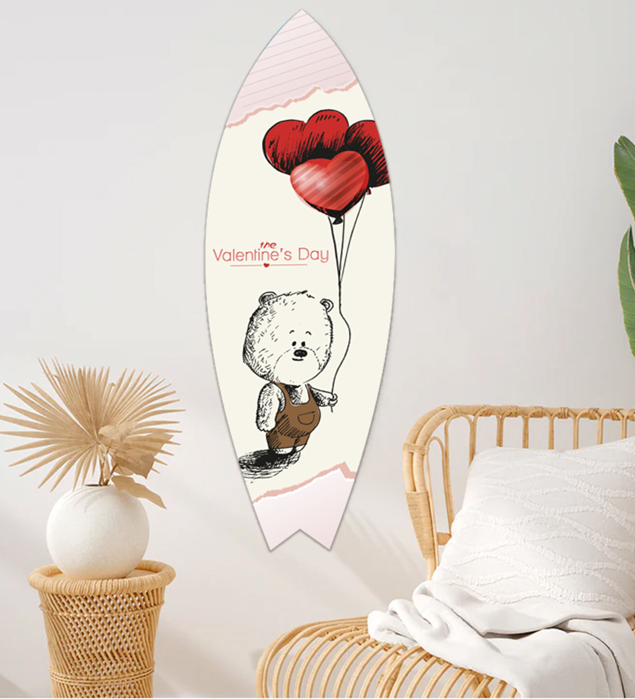 Personalized Teddy Bear and Heart Surfboard