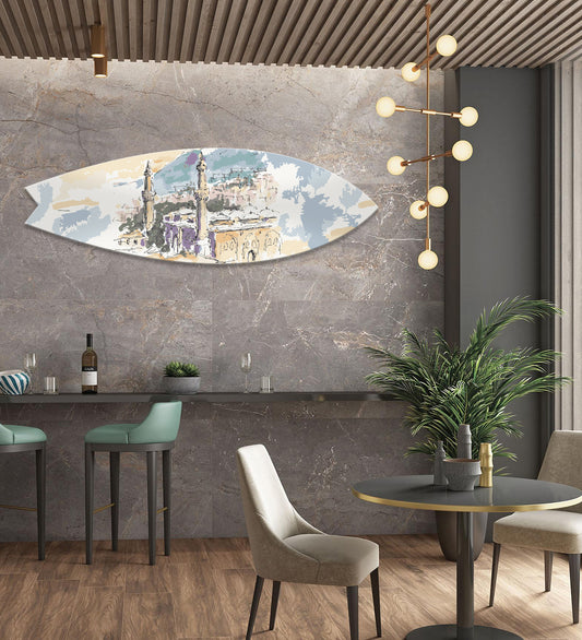 Pastel Surfboard with Bursa Design