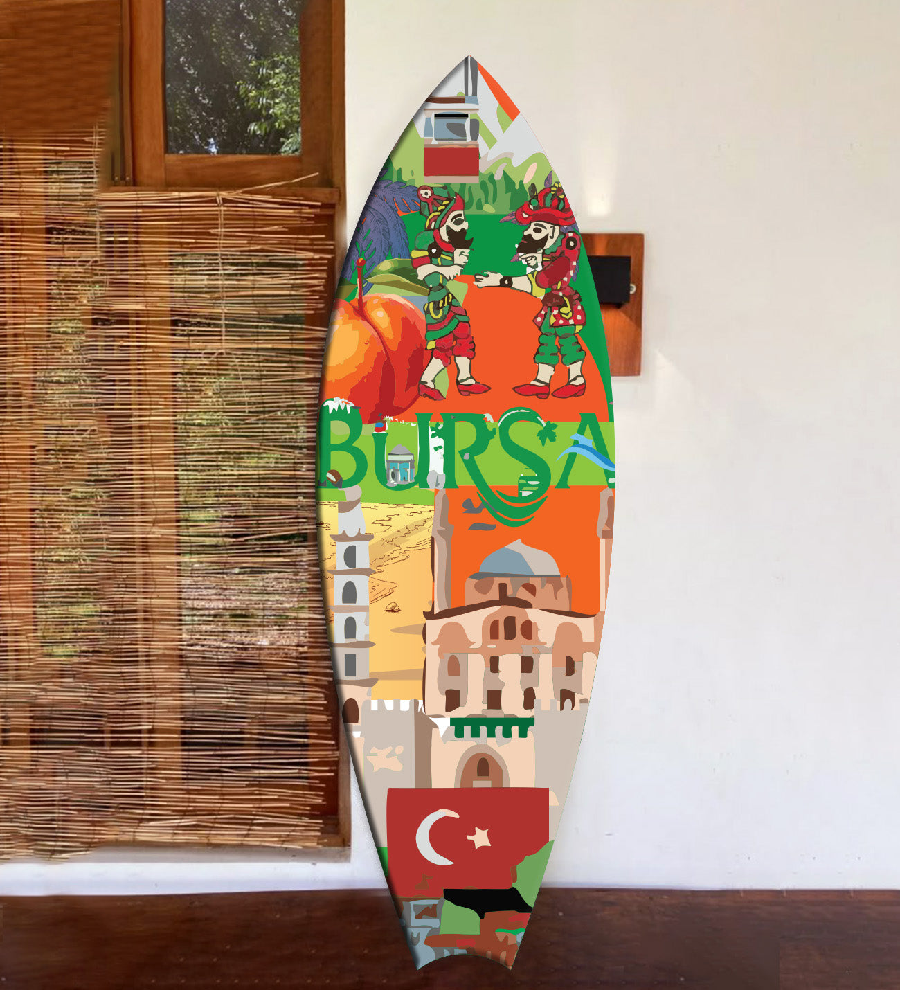 Bursa Temalı Dekoratif Sörf Tahtası