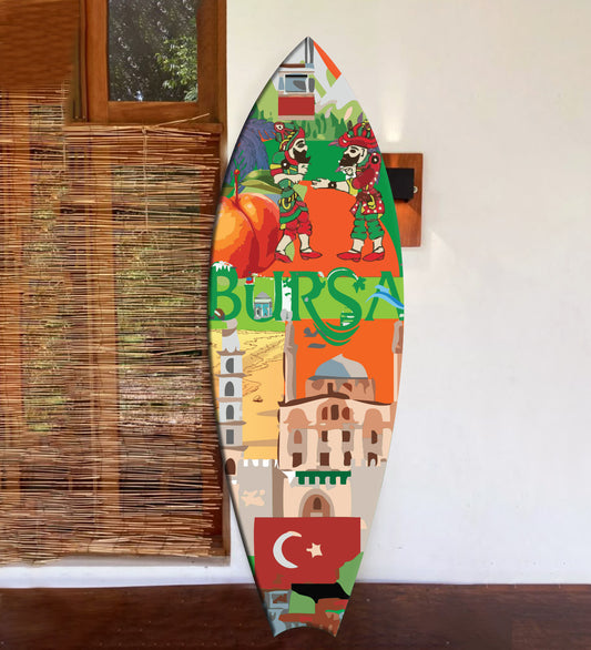 Bursa Themed Decorative Surfboard