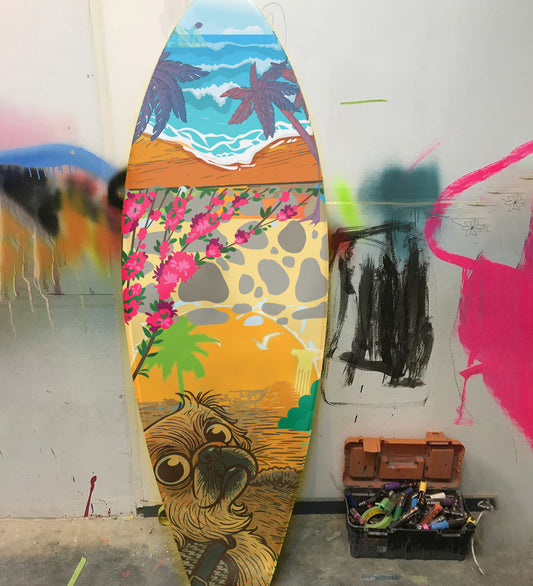 Customizable Surfboard with Photo Addition and View - Personalized