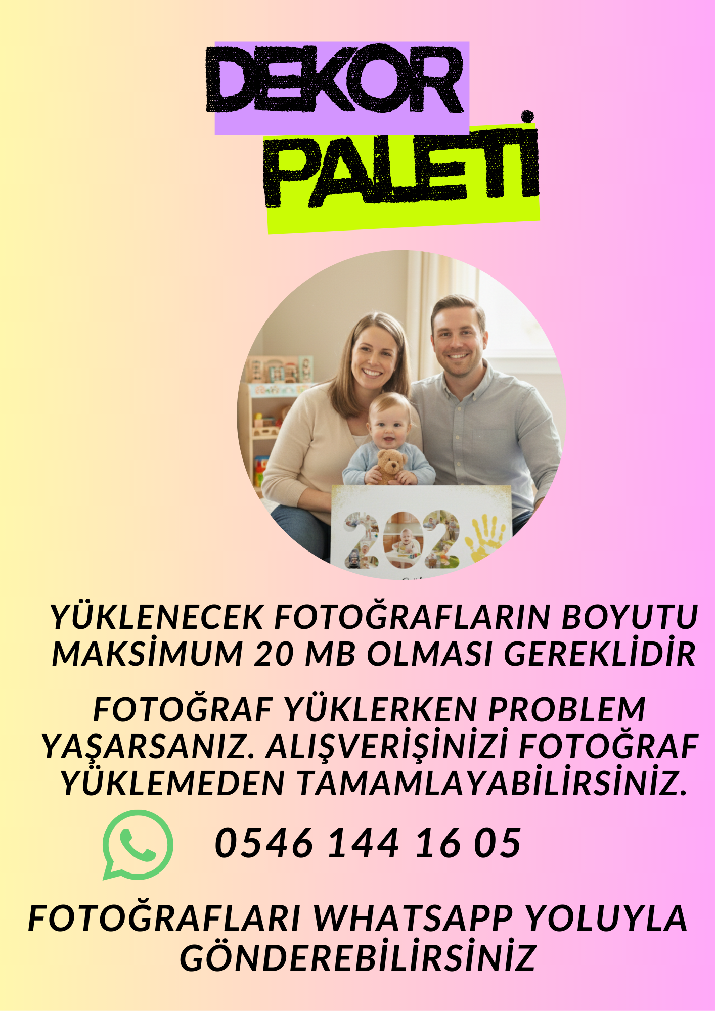 Çocuğunuzun En Güzel Anlarını ve Minik El İzini Ölümsüzleştiren Kişiye Özel 9 Fotoğraflı Hatıra Kanvas