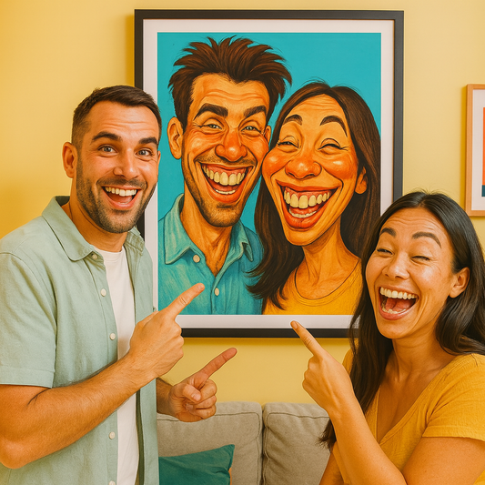 Personalized Cartoon Framed Painting - Gift Your Design
