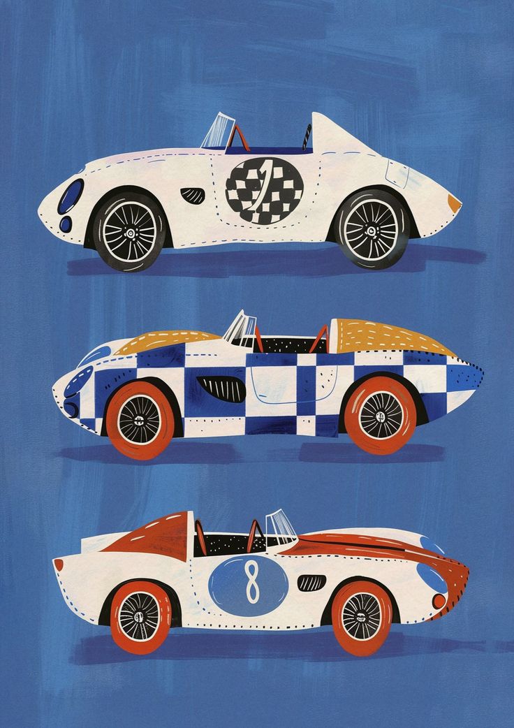 Retro Yarış Arabaları Çocuk Odası Tablosu 🚗🏁✨