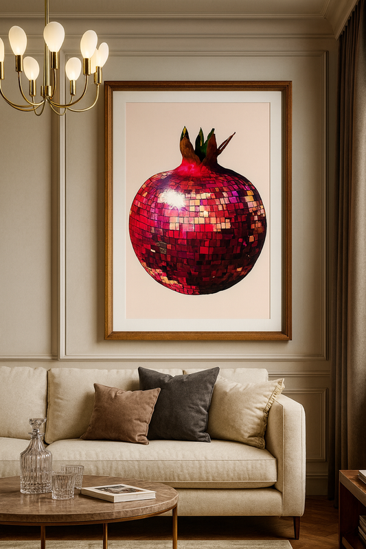 Nar Sanat Tablosu – Ahşap Çerçeveli Modern Dekor