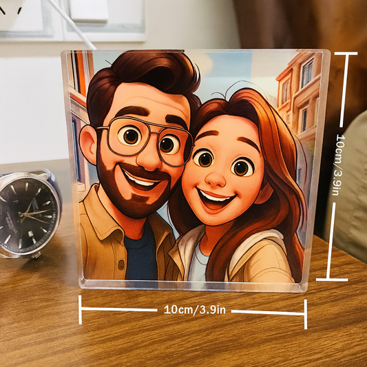 Customizable Pixar Cartoon Themed Gift Portrait and Stand