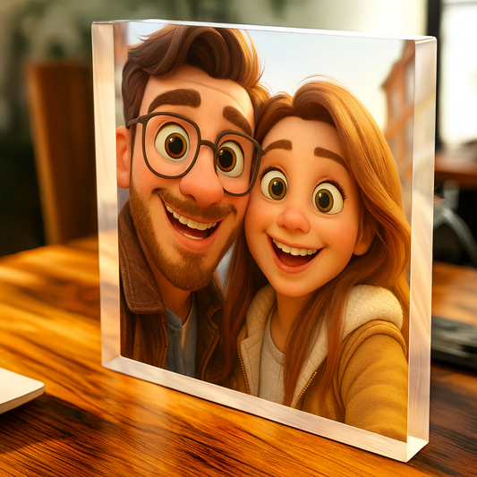 Customizable Pixar Cartoon Themed Gift Portrait and Stand