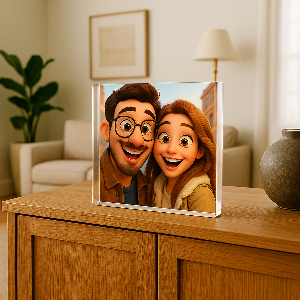 Customizable Pixar Cartoon Themed Gift Portrait and Stand