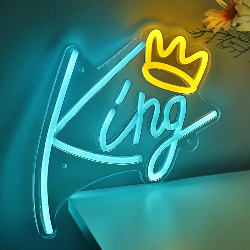Neon Taçlı Kral- King Temalı Aydınlatma