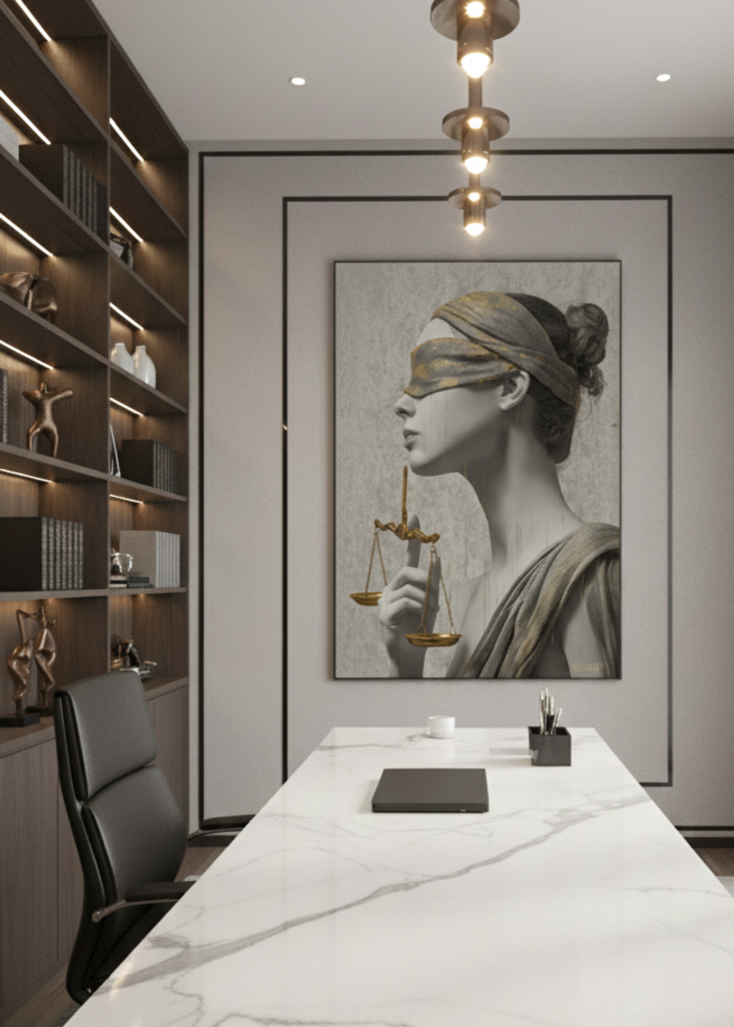 Adalet Temalı Themis Kanvas Tablo – Avukat Büro Ofis Dekorasyonu