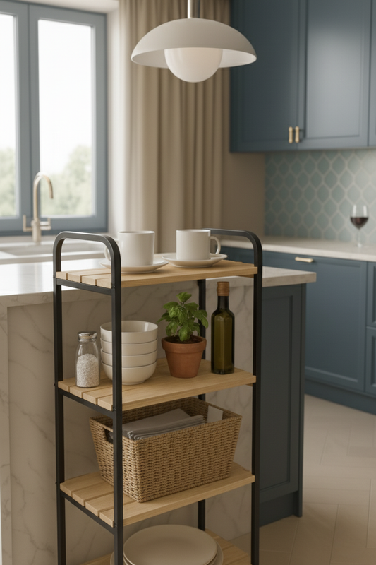 Banyo ve Mutfak Düzenleyici 4 Katlı Metal Raf – Çok Amaçlı Organizer