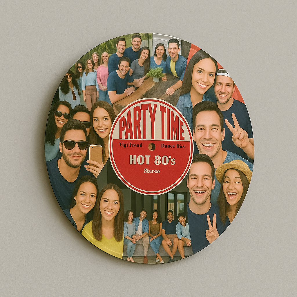 Kişiye Özel Foto Kolaj Plak – “Party Time” Tasarım Duvar Dekoru