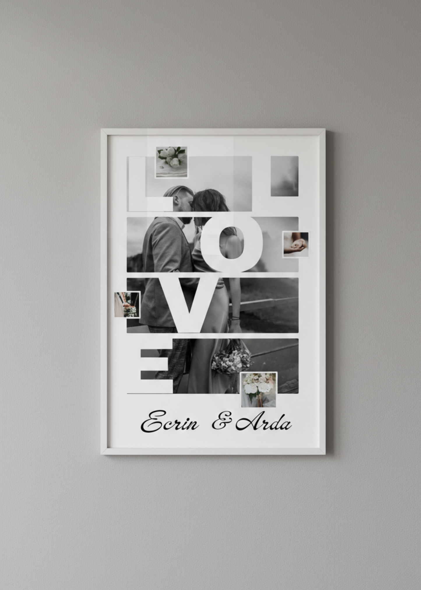 Framed 8 Photo Framed Special Table for Your Lover with Love Written