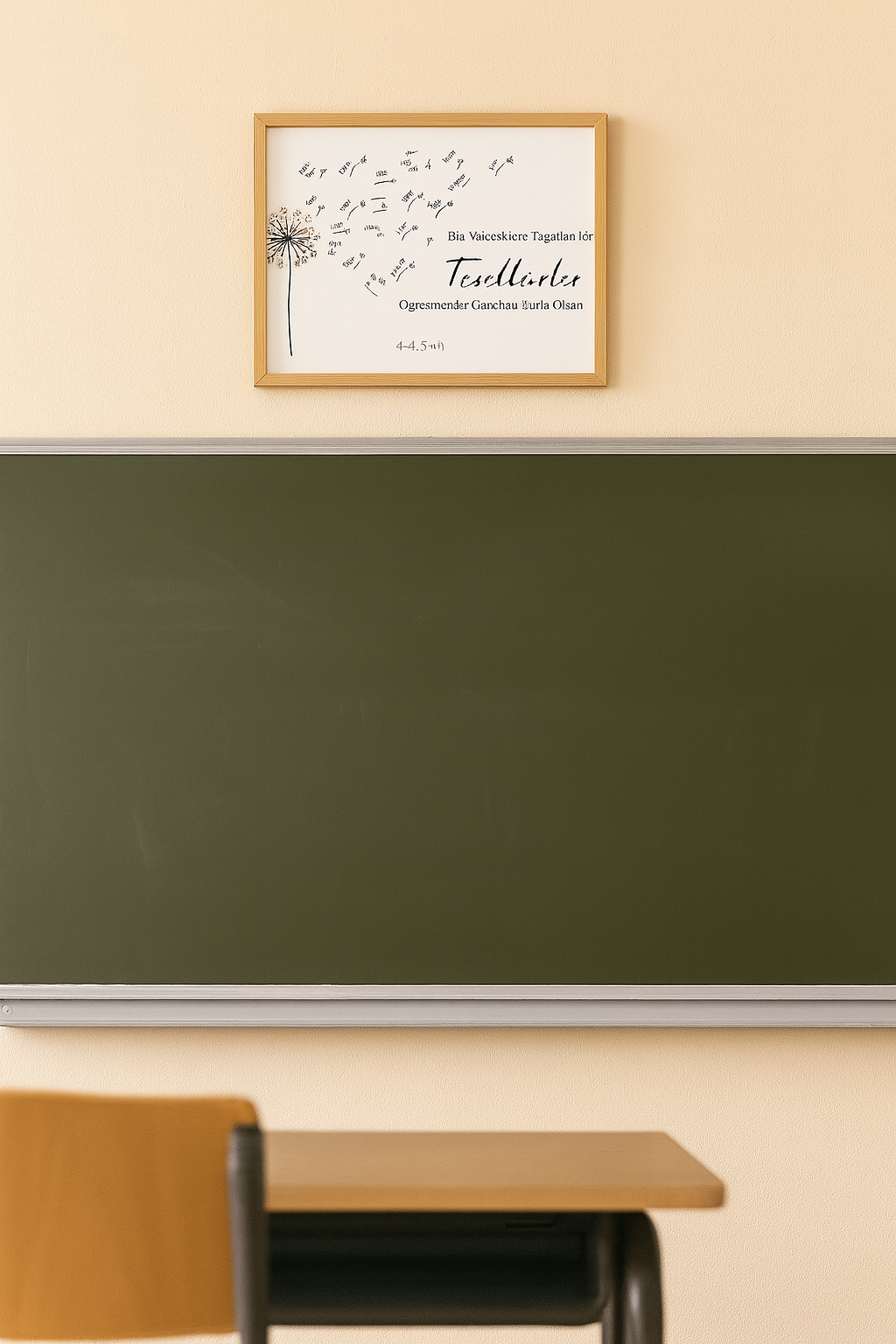 Sınıfa Özel Öğretmenler Günü Hediyesi | Sınıf İsimli Teşekkür Tablosu Çerçeveli Tasarım