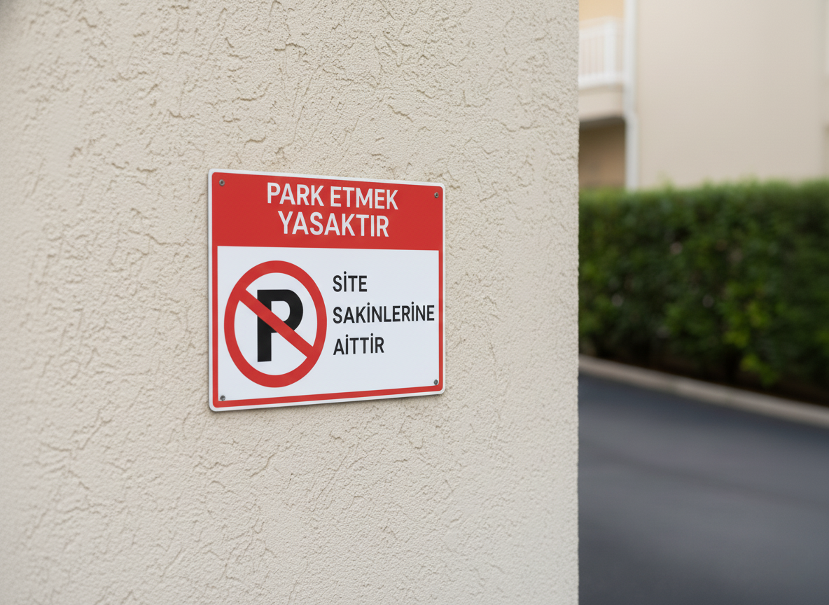 Park Etmek Yasaktır Site Sakinlerine Aittir Levhası 35x25 cm Kendinden Yapışkanlı Tabela