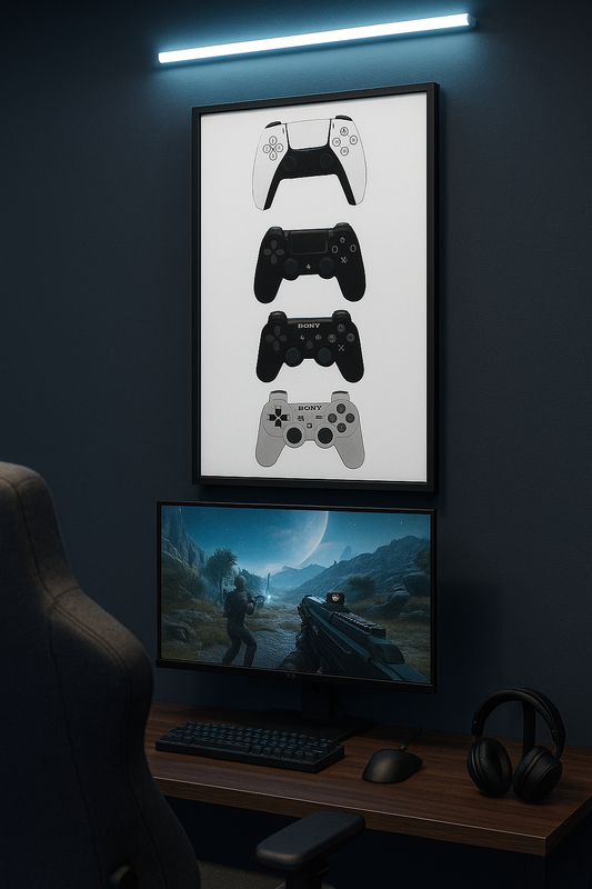🎮 Oyun Tutkunlarına Özel Pleksi Gamepad Tablosu – Modern Oyun Odası Duvar Dekoru