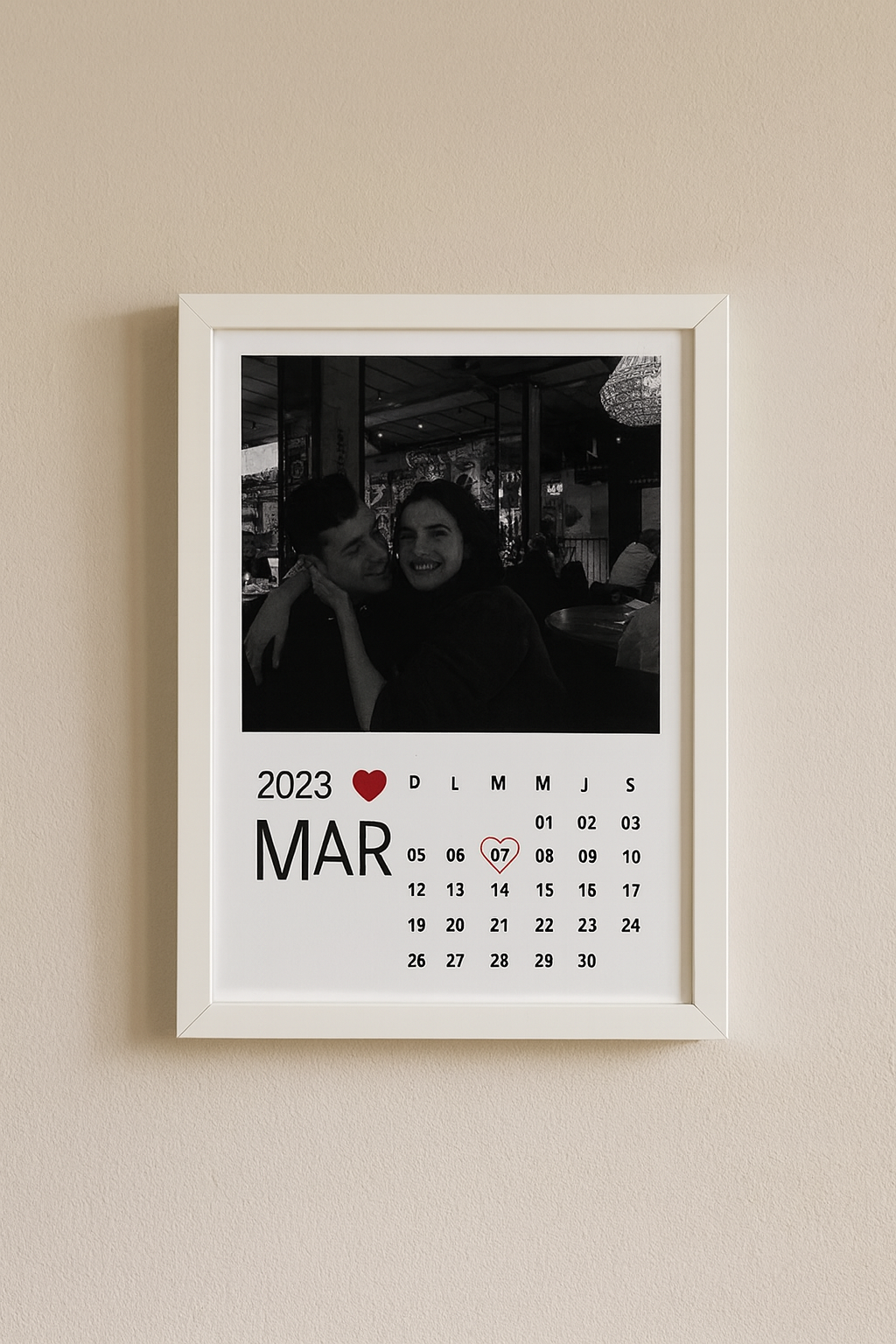 Personalized Anniversary Themed Photo Framed Painting