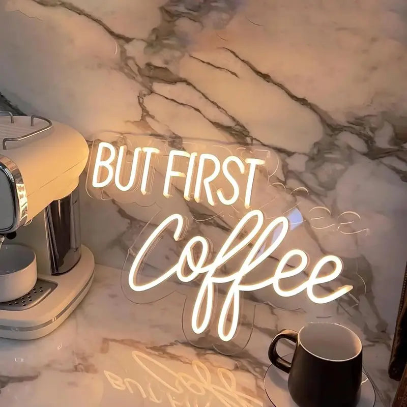 Neon But First Coffee - Kahve Temalı Aydınlatma