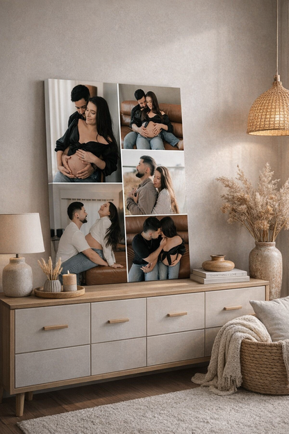 Kişiye Özel Hamilelik Anı Kolaj Tablo | Anne Baba Adayı Hatıra Kanvas Tablo | Bebek Beklerken En Özel Anlar