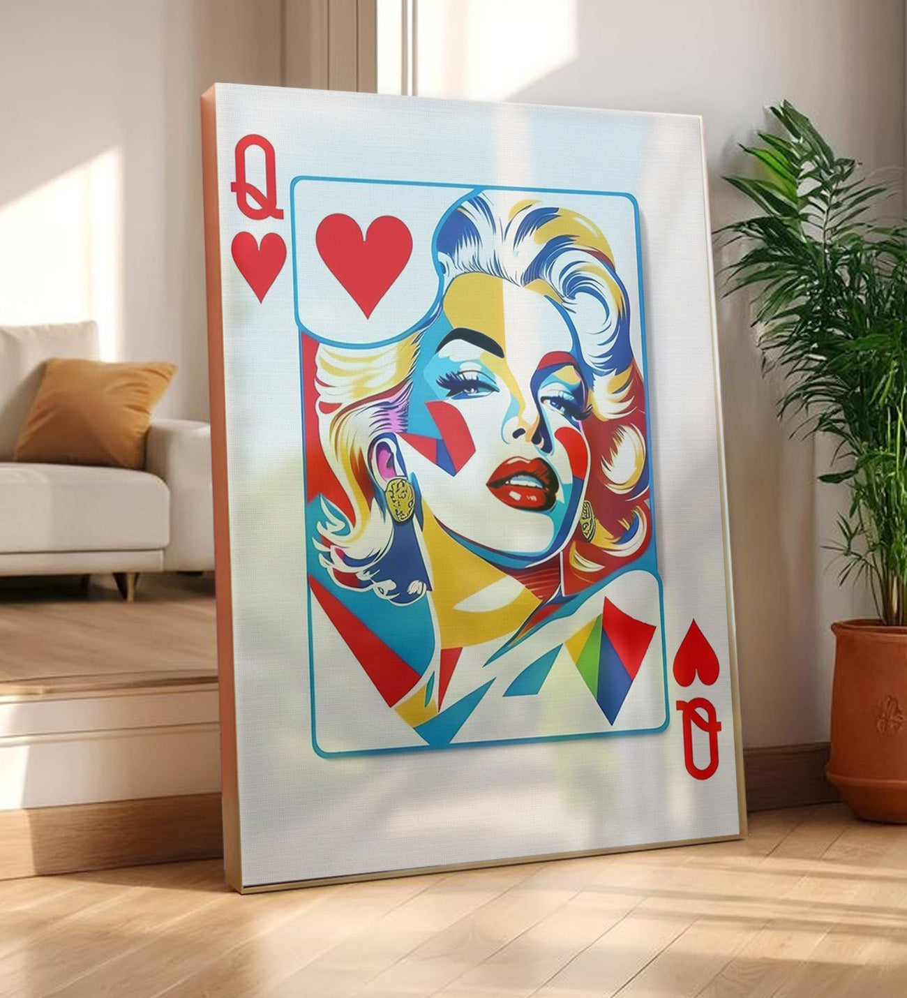 Queen of Hearts Design Framed Painting