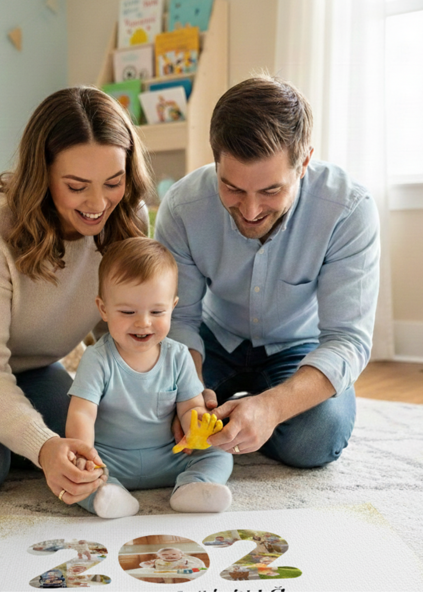 Çocuğunuzun En Güzel Anlarını ve Minik El İzini Ölümsüzleştiren Kişiye Özel 9 Fotoğraflı Hatıra Kanvas