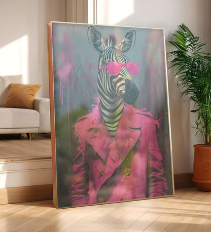 Zebra Uçuk Kaçık Çerçeveli Tablo